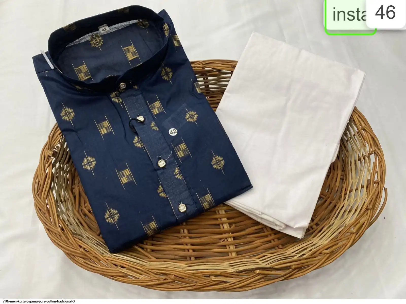 TI10R MEN KURTA PAJAMA PURE COTTON TRADITIONAL 3 C