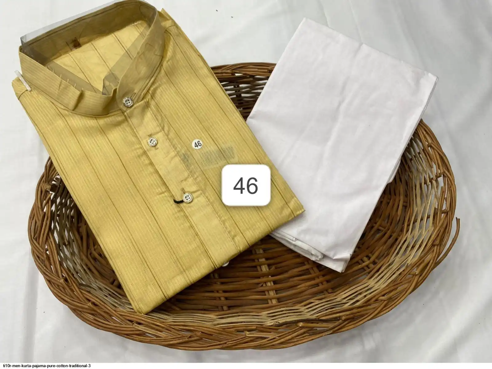 TI10R MEN KURTA PAJAMA PURE COTTON TRADITIONAL 3 P