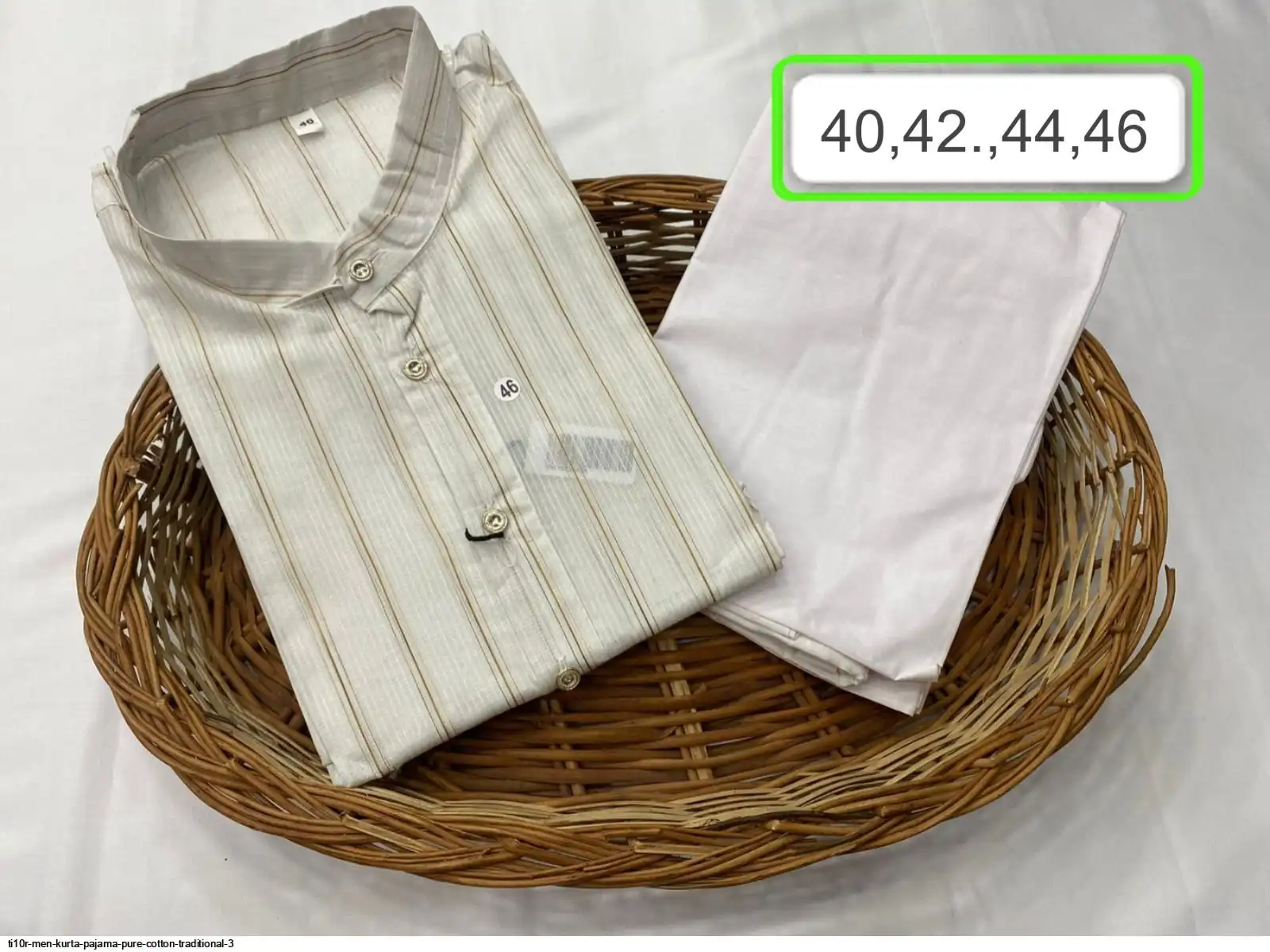 TI10R MEN KURTA PAJAMA PURE COTTON TRADITIONAL 3 H