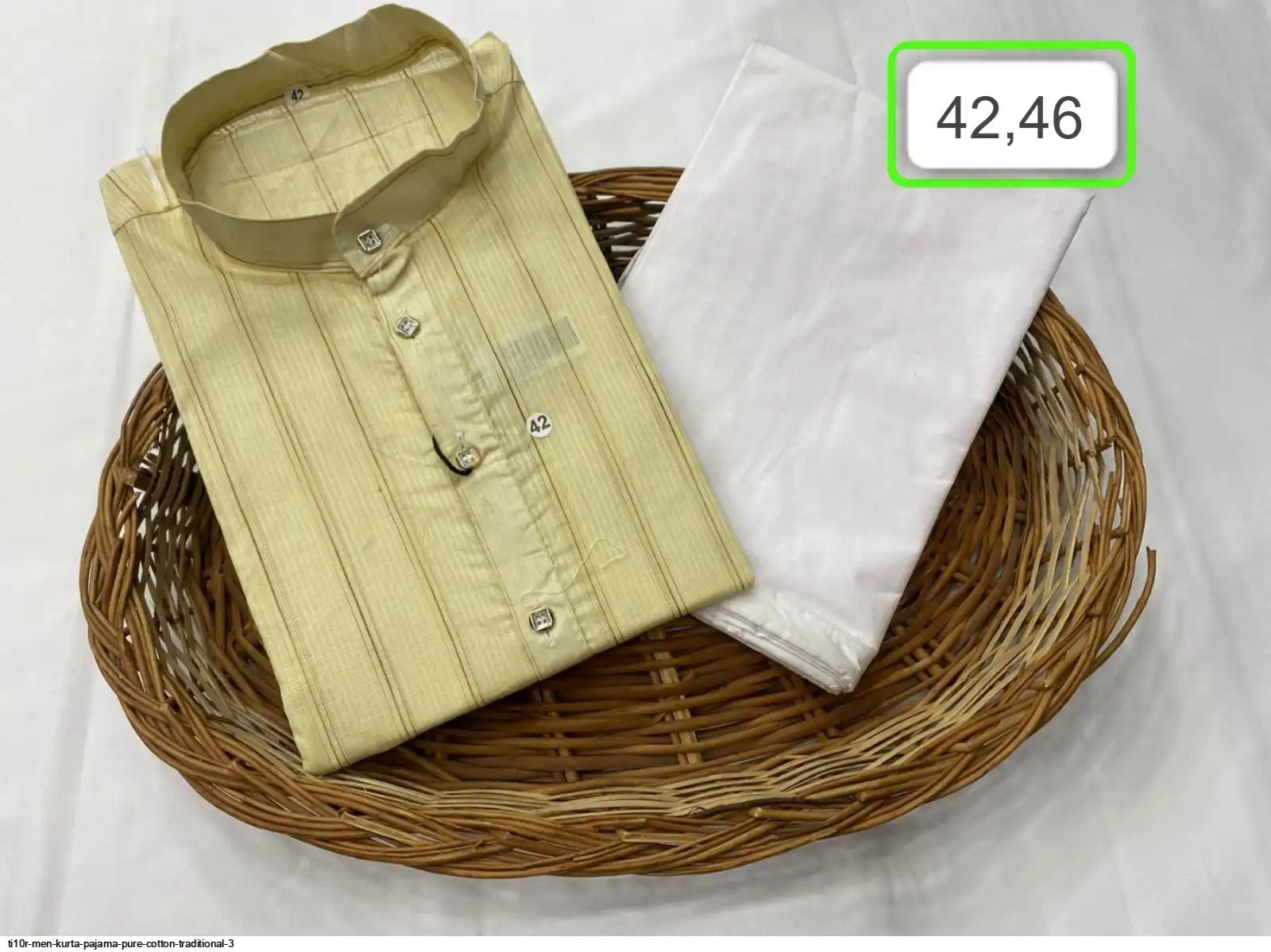 TI10R MEN KURTA PAJAMA PURE COTTON TRADITIONAL 3 I