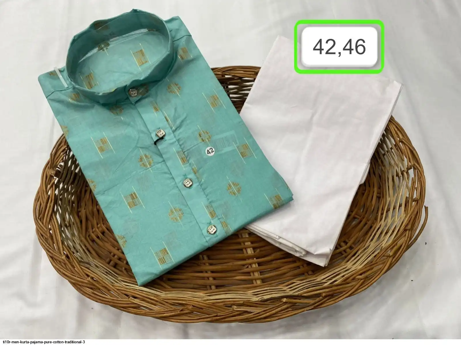 TI10R MEN KURTA PAJAMA PURE COTTON TRADITIONAL 3 B