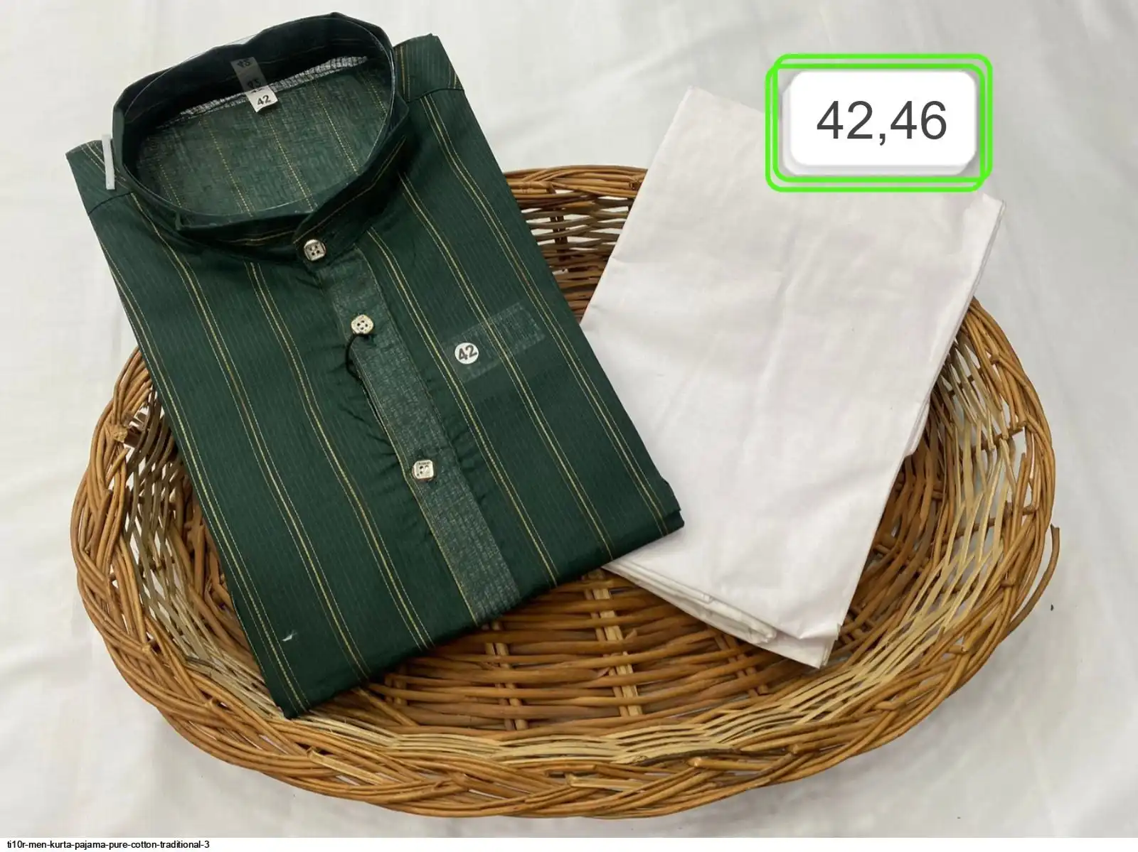 TI10R MEN KURTA PAJAMA PURE COTTON TRADITIONAL 3 J