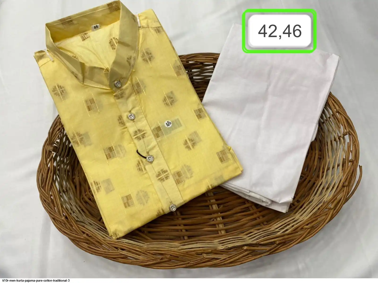 TI10R MEN KURTA PAJAMA PURE COTTON TRADITIONAL 3 D