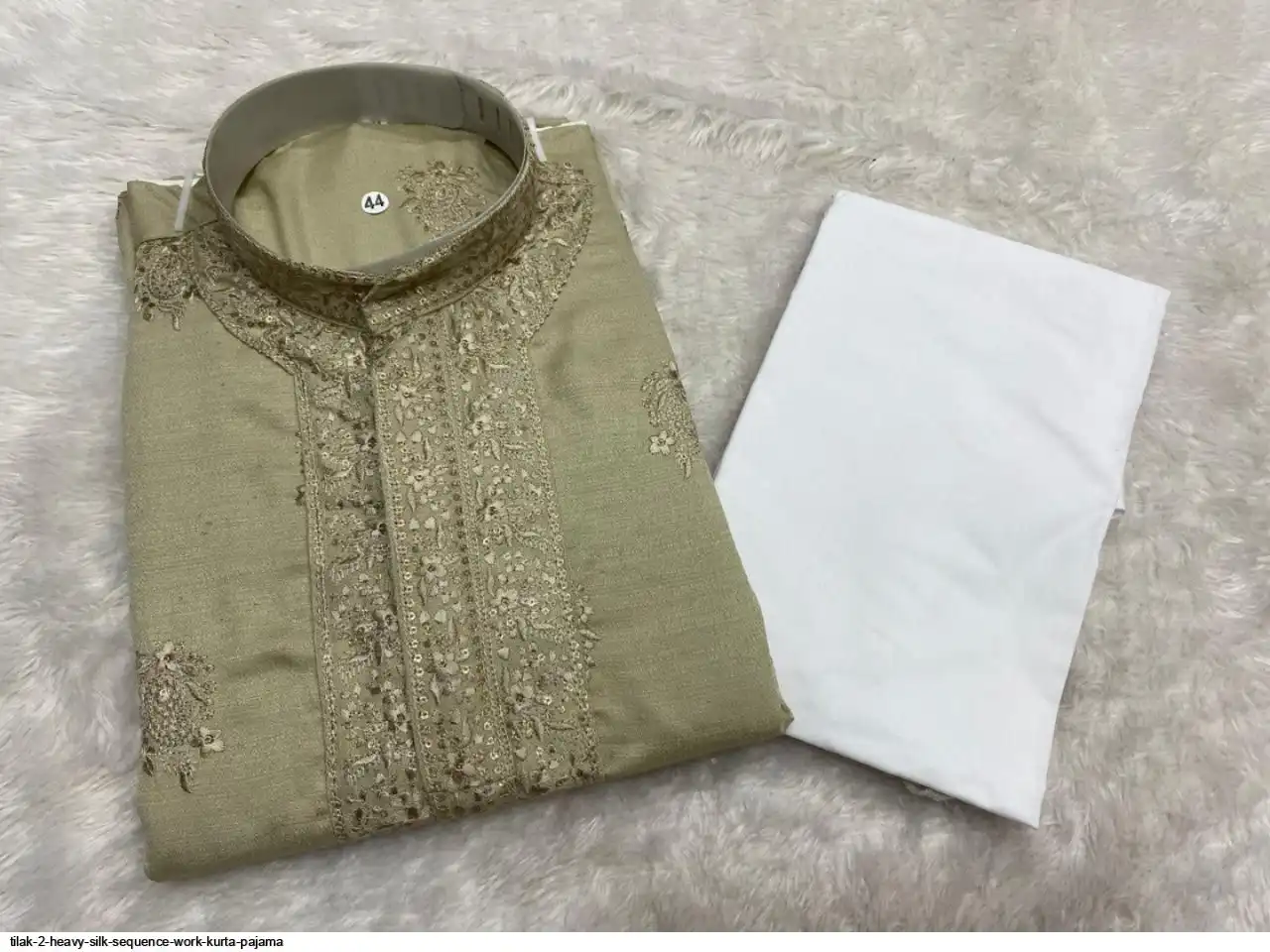 TILAK 2 HEAVY SILK SEQUENCE WORK KURTA PAJAMA K