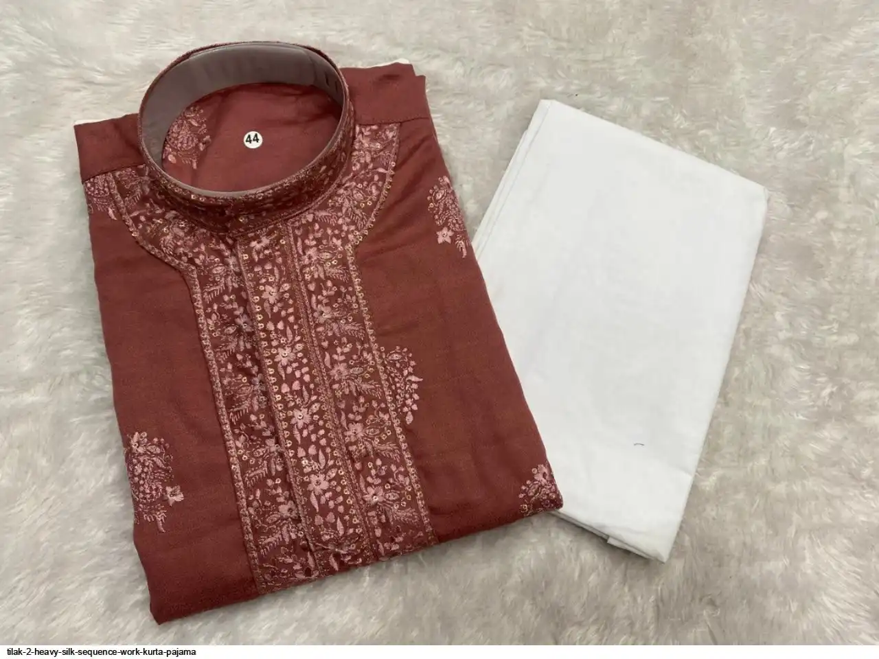 TILAK 2 HEAVY SILK SEQUENCE WORK KURTA PAJAMA H