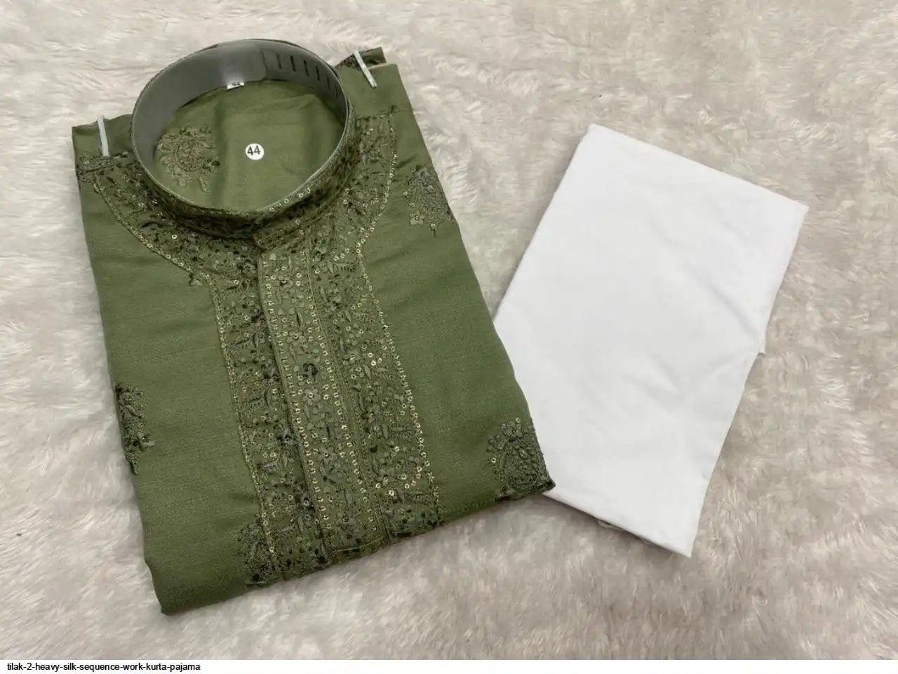 TILAK 2 HEAVY SILK SEQUENCE WORK KURTA PAJAMA I