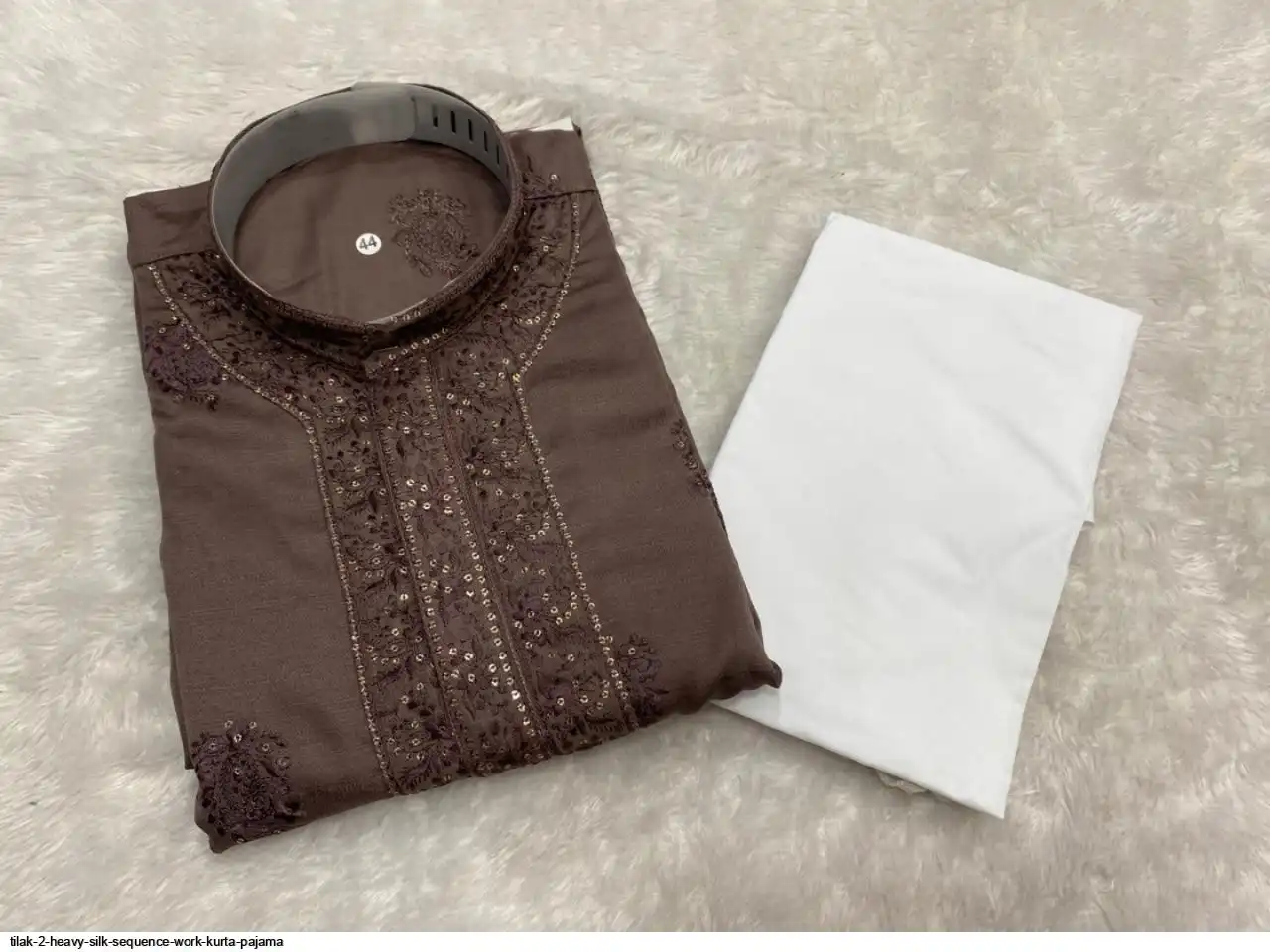 TILAK 2 HEAVY SILK SEQUENCE WORK KURTA PAJAMA B