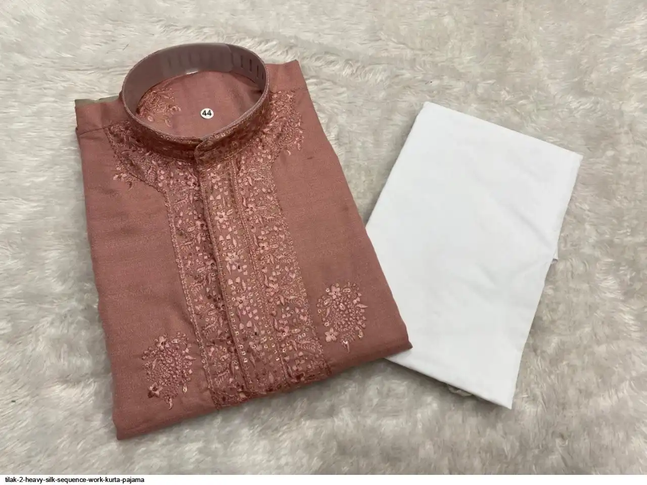 TILAK 2 HEAVY SILK SEQUENCE WORK KURTA PAJAMA G