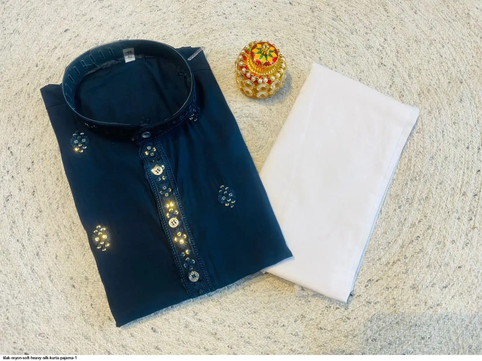 TILAK REYON SOFT HEAVY SILK KURTA PAJAMA 1 B
