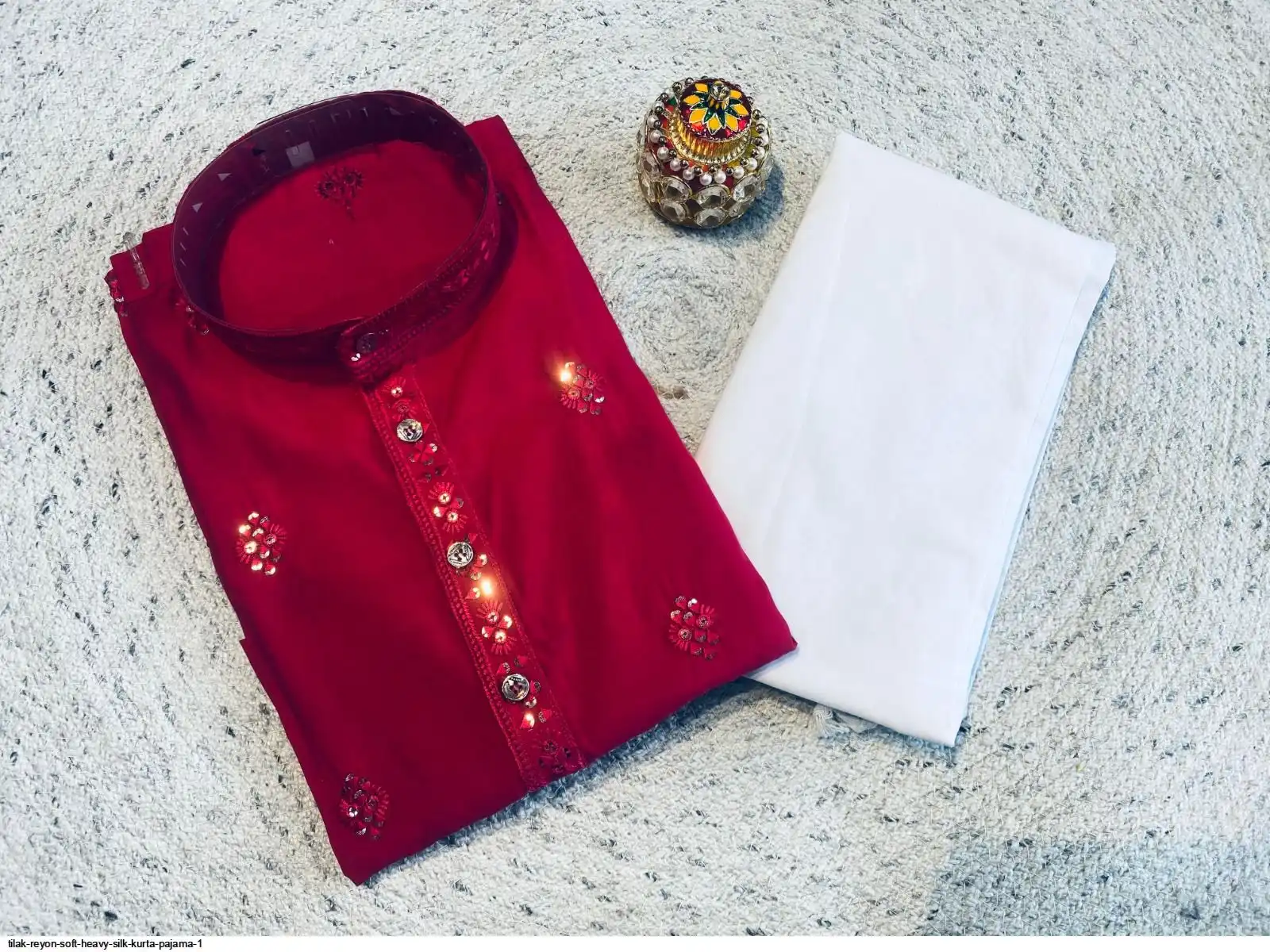 TILAK REYON SOFT HEAVY SILK KURTA PAJAMA 1 E