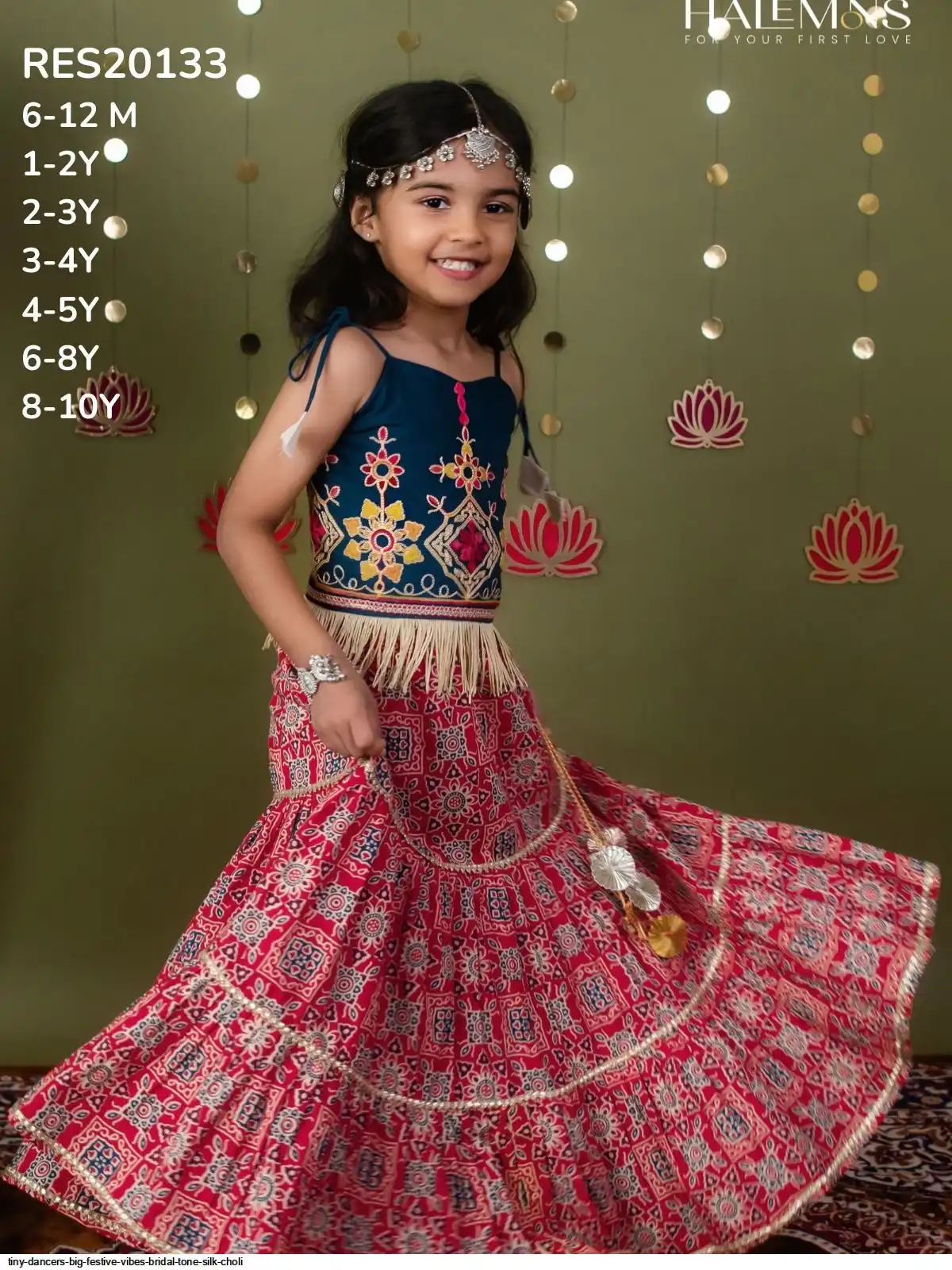 TINY DANCERS BIG FESTIVE VIBES BRIDAL TONE SILK CHOLI 3