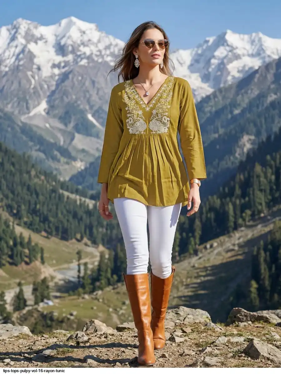 Tips Tops Pulpy Vol 16 Rayon Short Tops Fancy Kurti Catalog