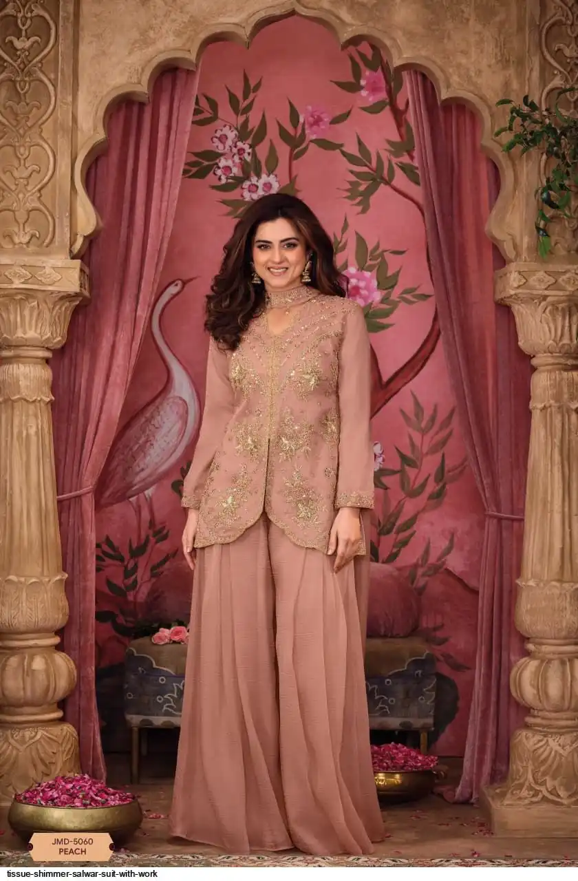 TISSUE SHIMMER SALWAR SUIT WITH WORK B