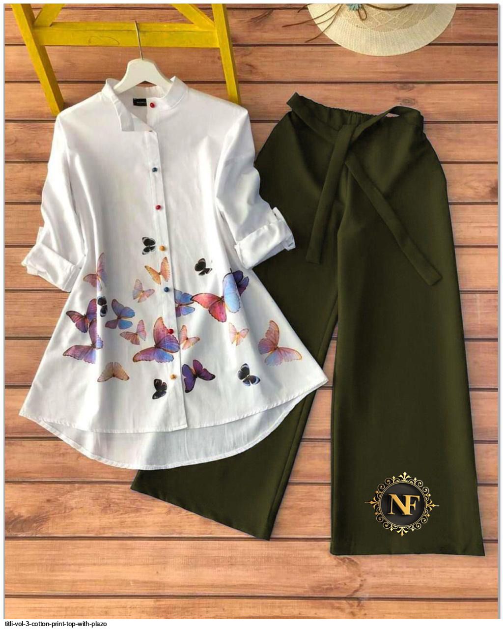 TITLI VOL 3 COTTON PRINT TOP WITH PLAZO C