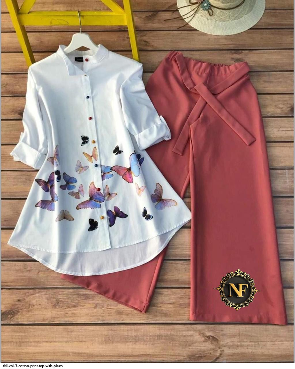 TITLI VOL 3 COTTON PRINT TOP WITH PLAZO E