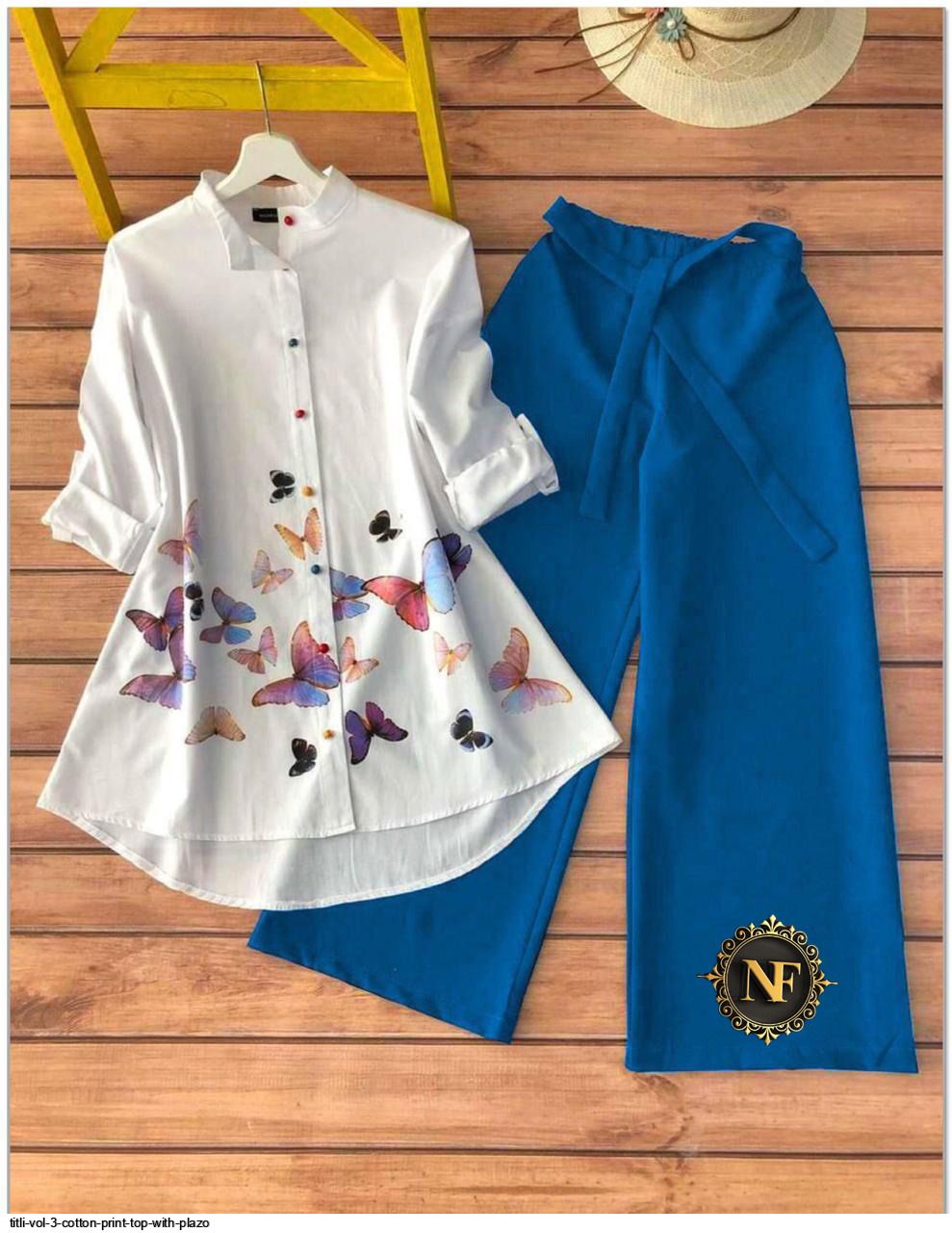 TITLI VOL 3 COTTON PRINT TOP WITH PLAZO F