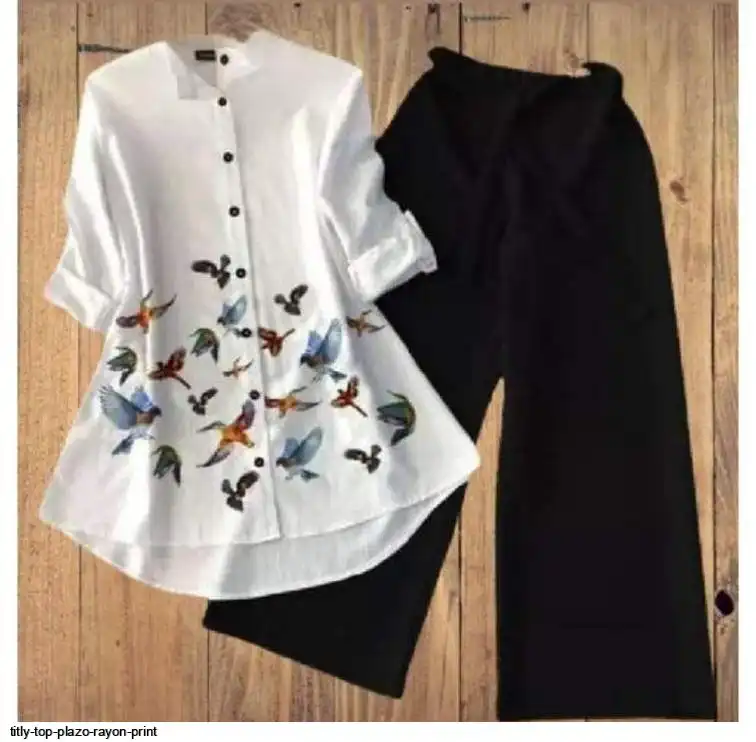 TITLY TOP PLAZO RAYON PRINT B