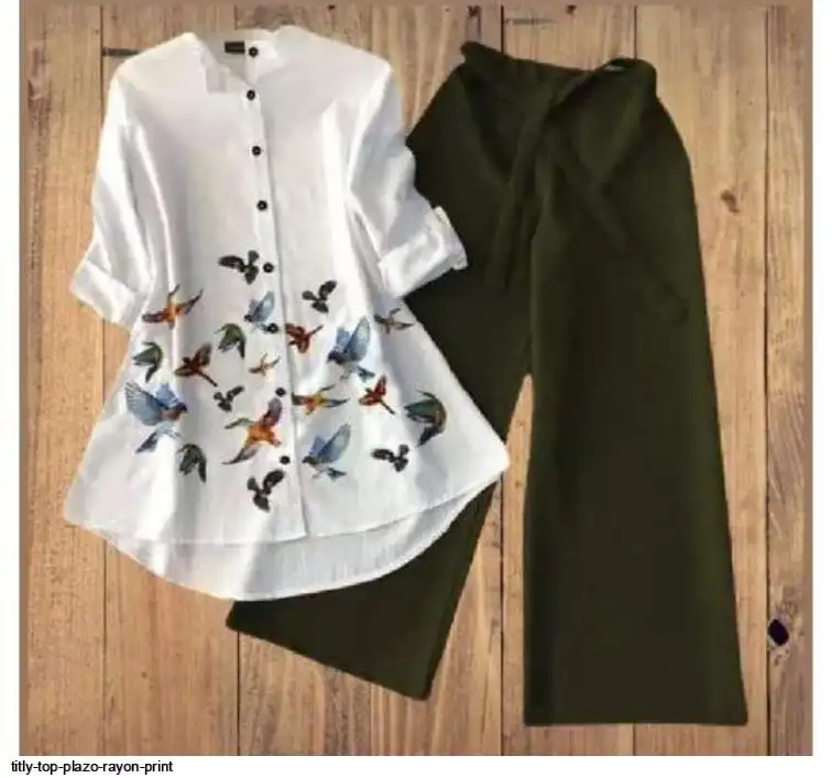 TITLY TOP PLAZO RAYON PRINT C