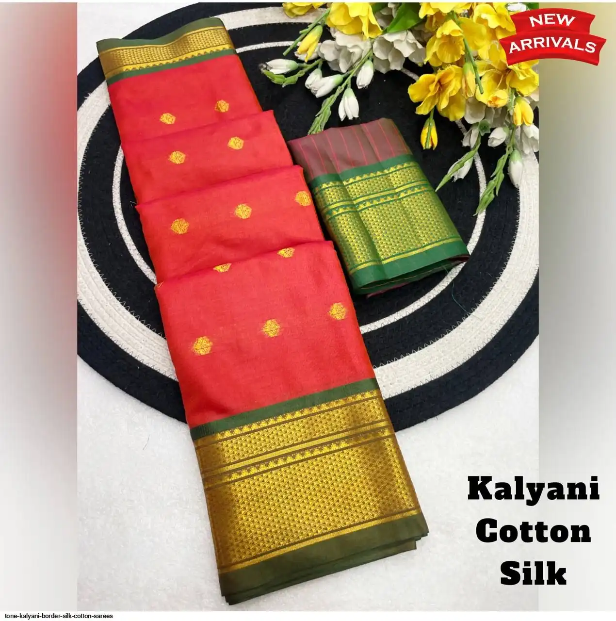 TONE KALYANI BORDER SILK COTTON SAREES 9
