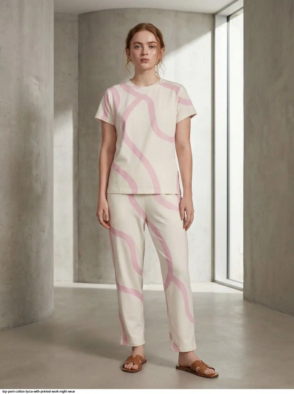 TOP PENT COTTON LYCRA WITH PRINTED WORK NIGHT WEAR 1