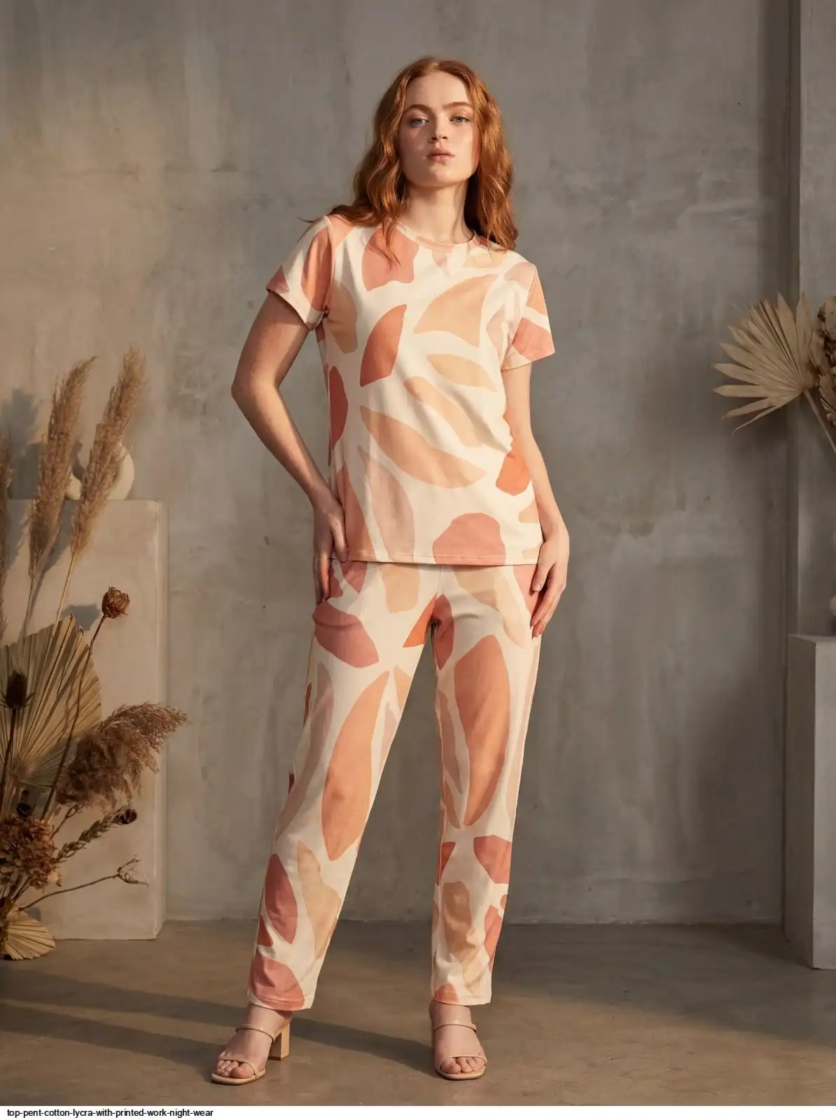 TOP PENT COTTON LYCRA WITH PRINTED WORK NIGHT WEAR 8
