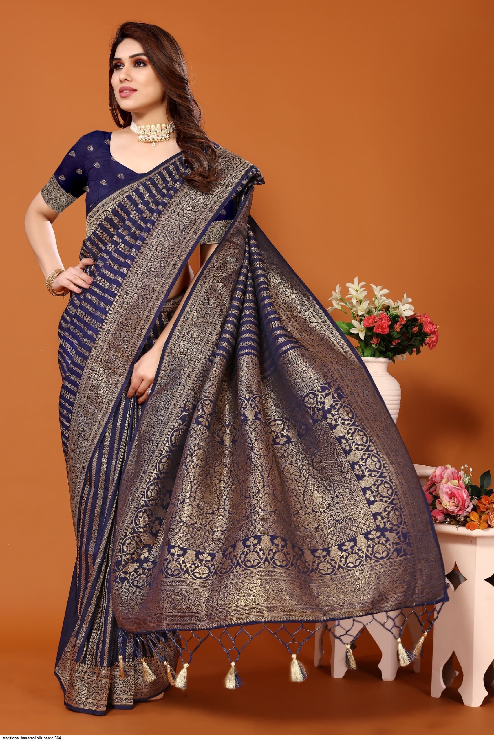 Buy Traditional Wear Yellow Weaving Work Banarasi Silk Saree Online From  Surat Wholesale Shop.