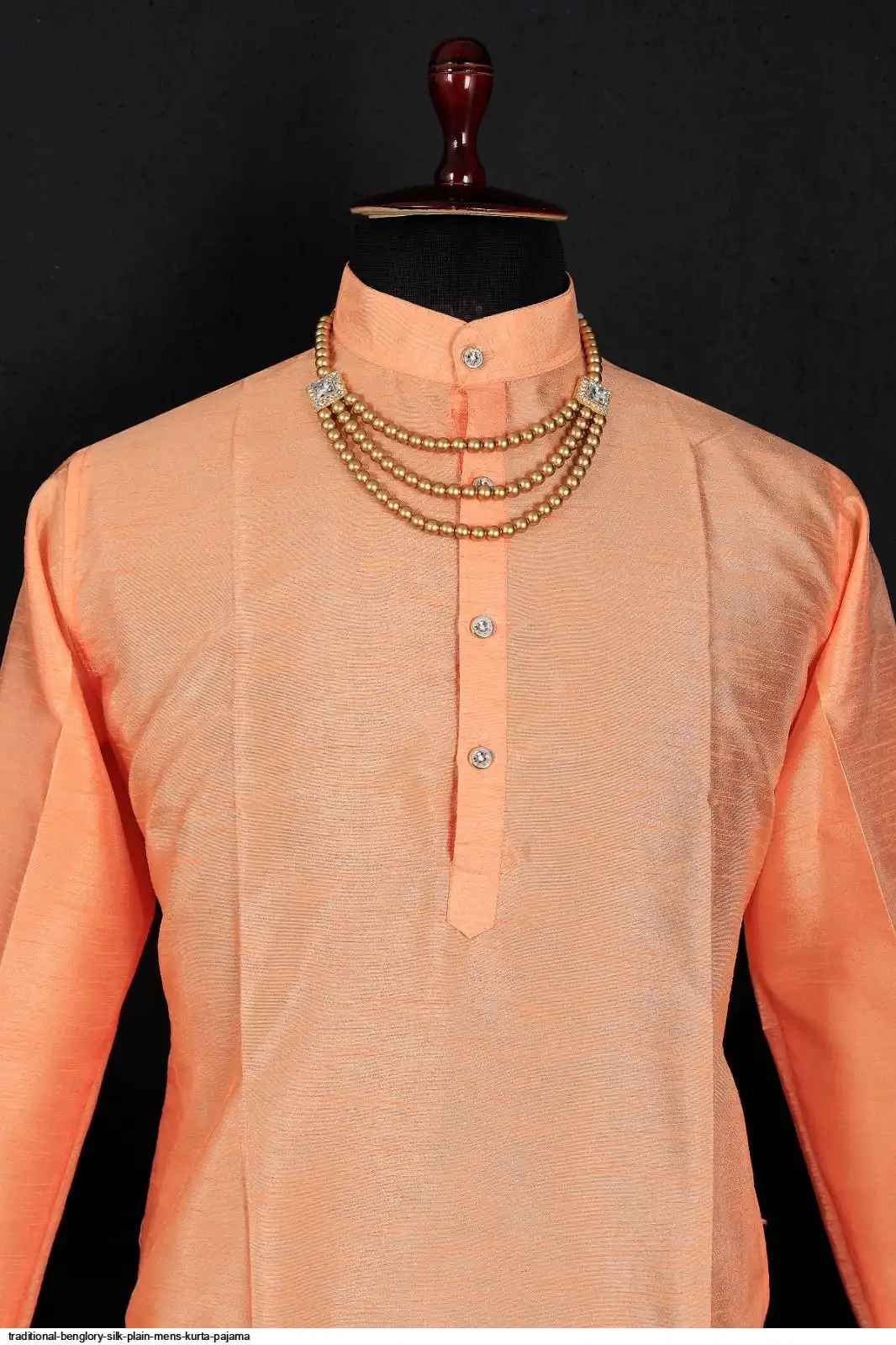 TRADITIONAL BENGLORY SILK PLAIN MENS KURTA PAJAMA H