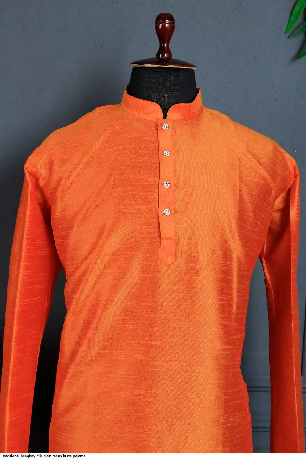 TRADITIONAL BENGLORY SILK PLAIN MENS KURTA PAJAMA L