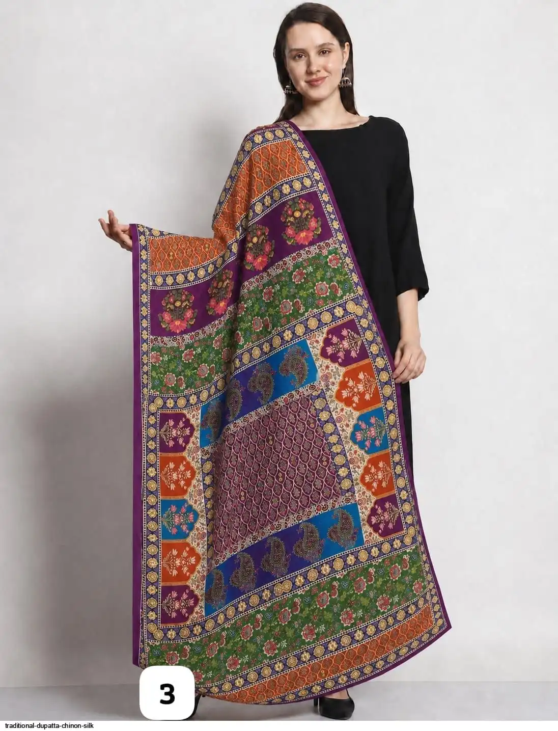 TRADITIONAL DUPATTA CHINON SILK 3