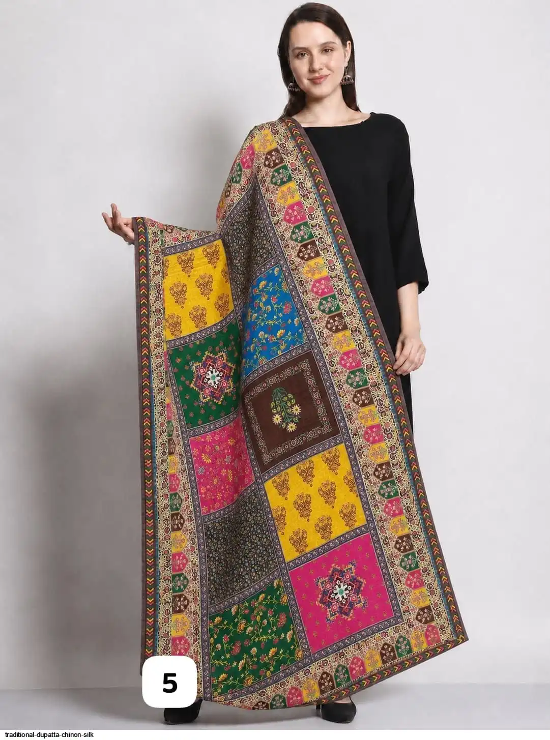 TRADITIONAL DUPATTA CHINON SILK 5