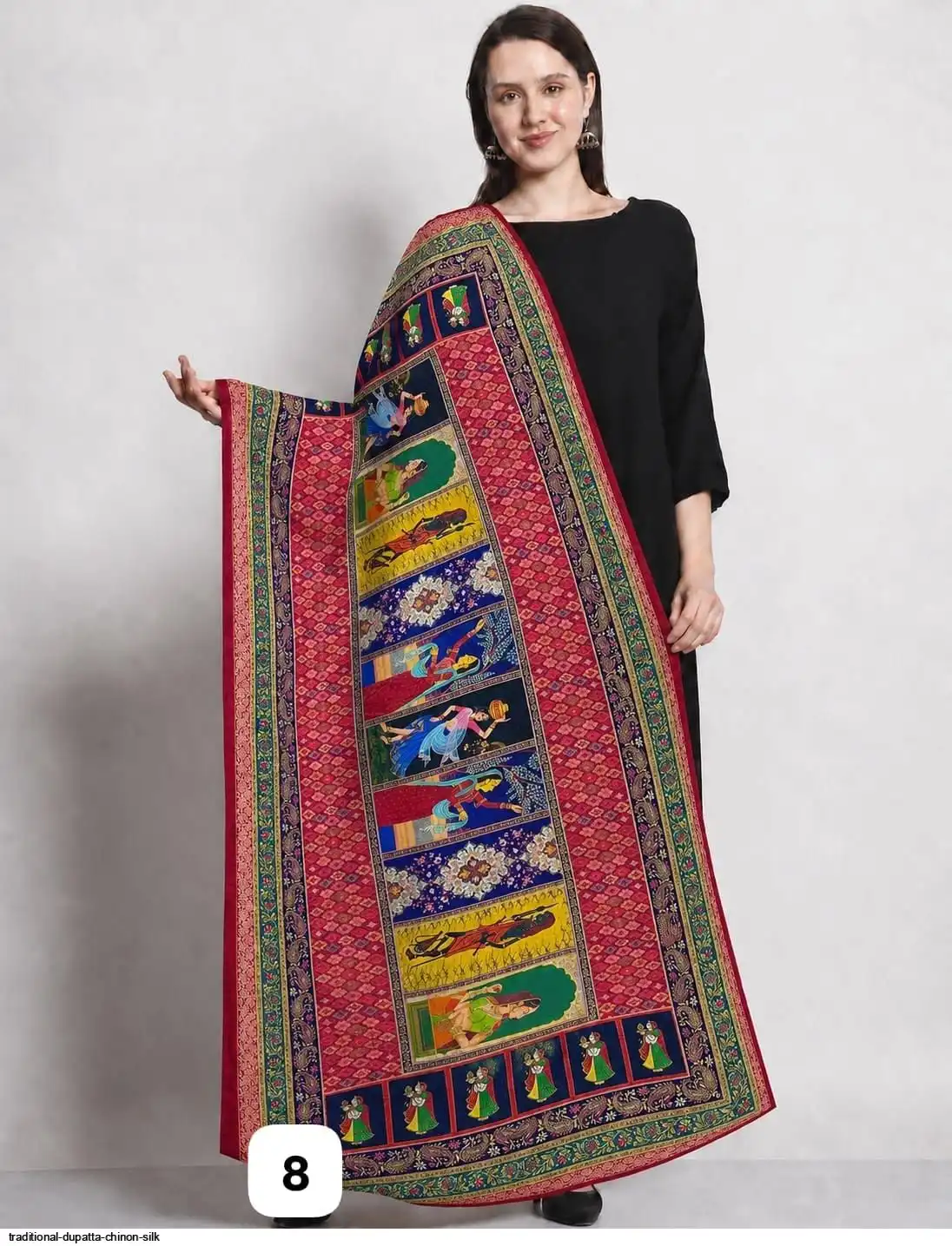 TRADITIONAL DUPATTA CHINON SILK 8