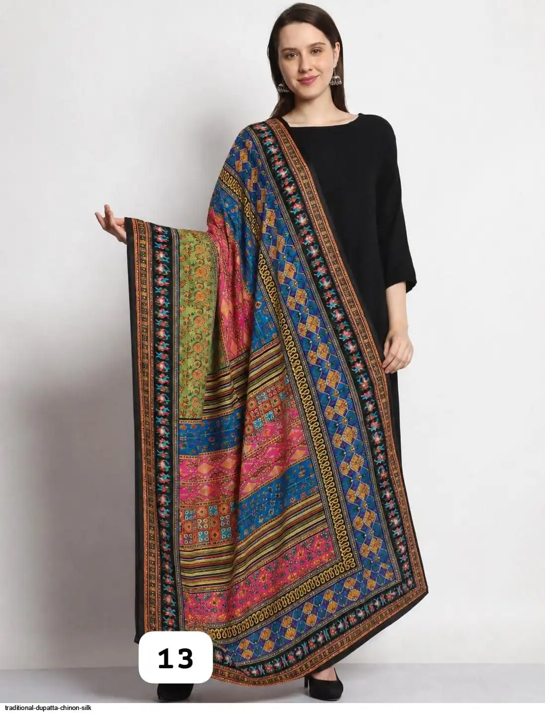 TRADITIONAL DUPATTA CHINON SILK 13