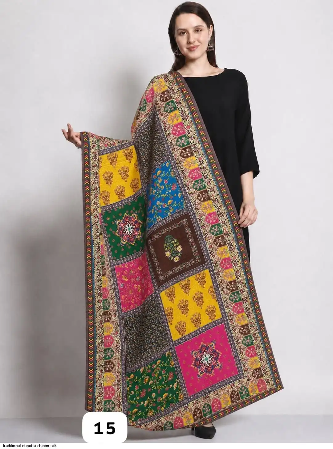 TRADITIONAL DUPATTA CHINON SILK 15
