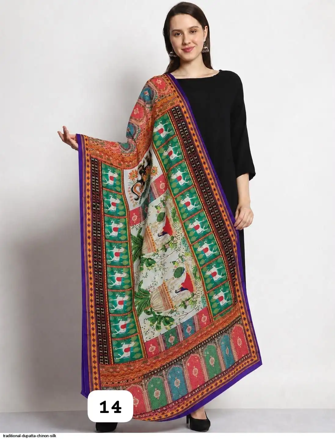 TRADITIONAL DUPATTA CHINON SILK 14