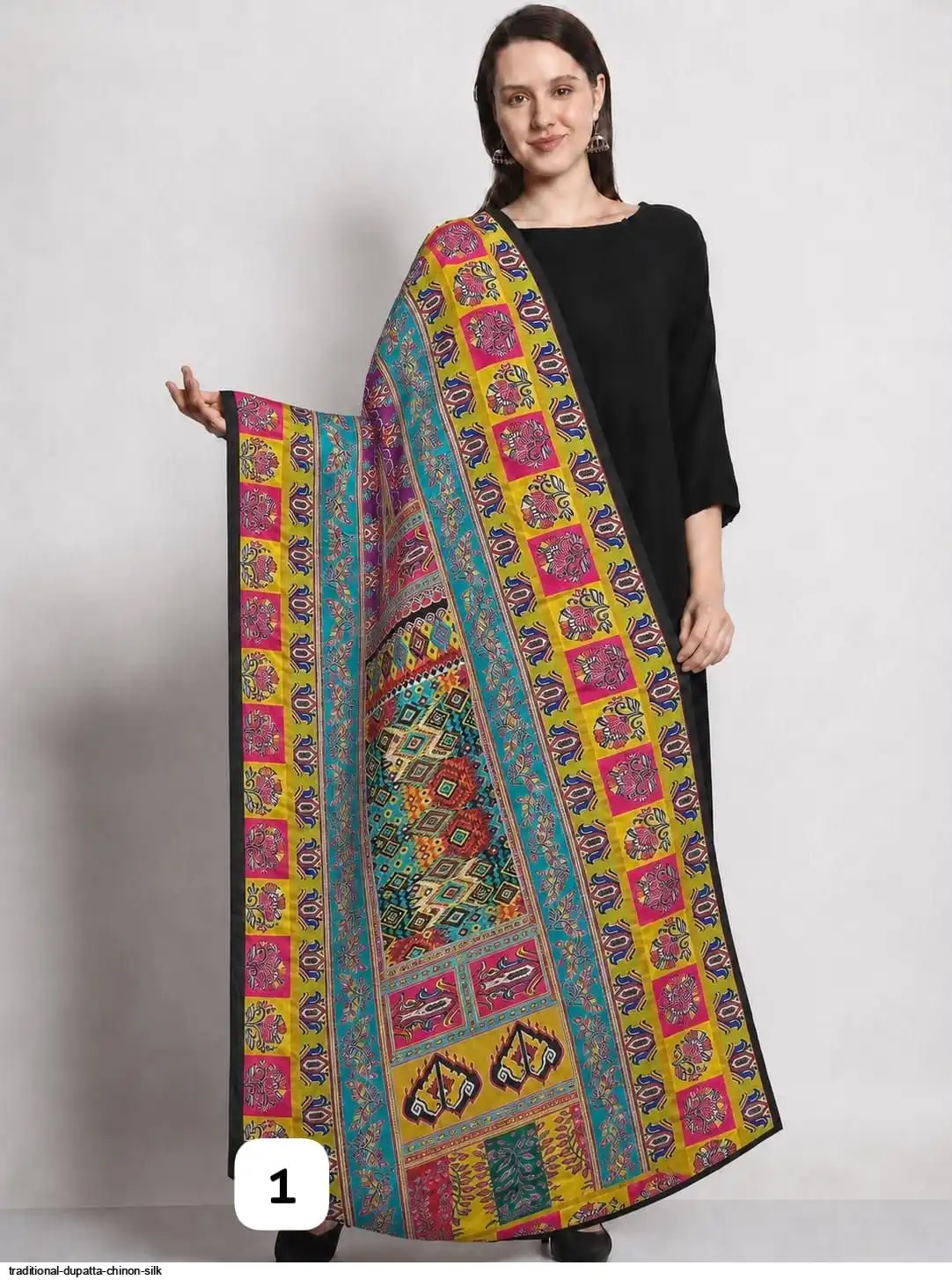 TRADITIONAL DUPATTA CHINON SILK 1