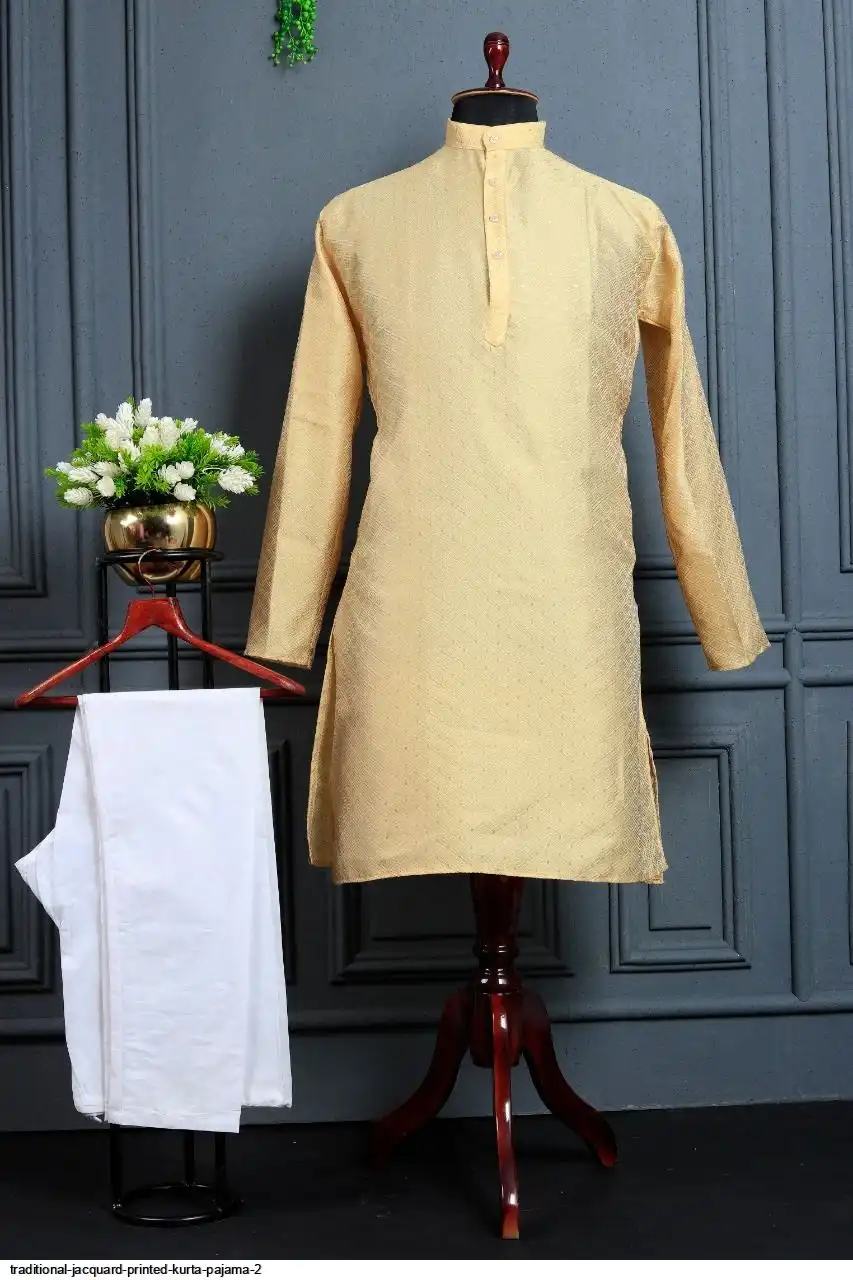 TRADITIONAL JACQUARD PRINTED KURTA PAJAMA 2 C