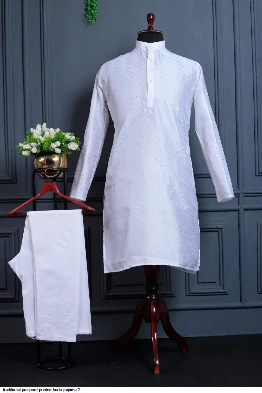 TRADITIONAL JACQUARD PRINTED KURTA PAJAMA 2 A