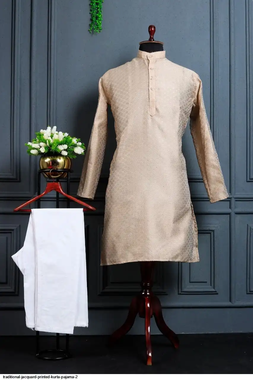 TRADITIONAL JACQUARD PRINTED KURTA PAJAMA 2 F