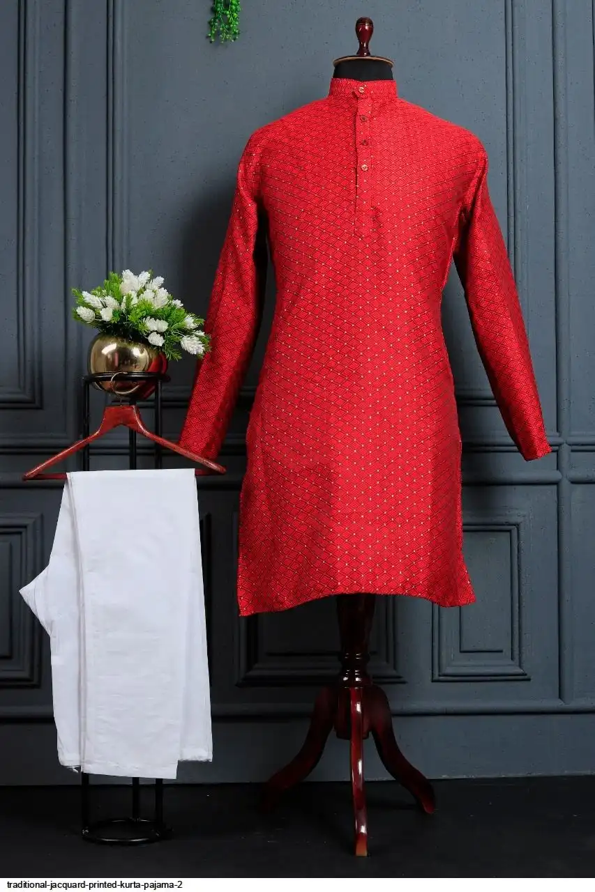 TRADITIONAL JACQUARD PRINTED KURTA PAJAMA 2 G