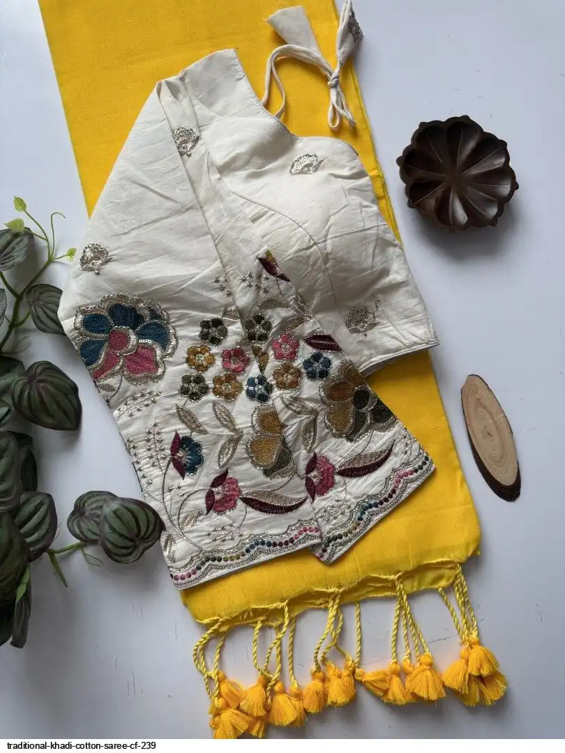 TRADITIONAL KHADI COTTON SAREE CF 239 7