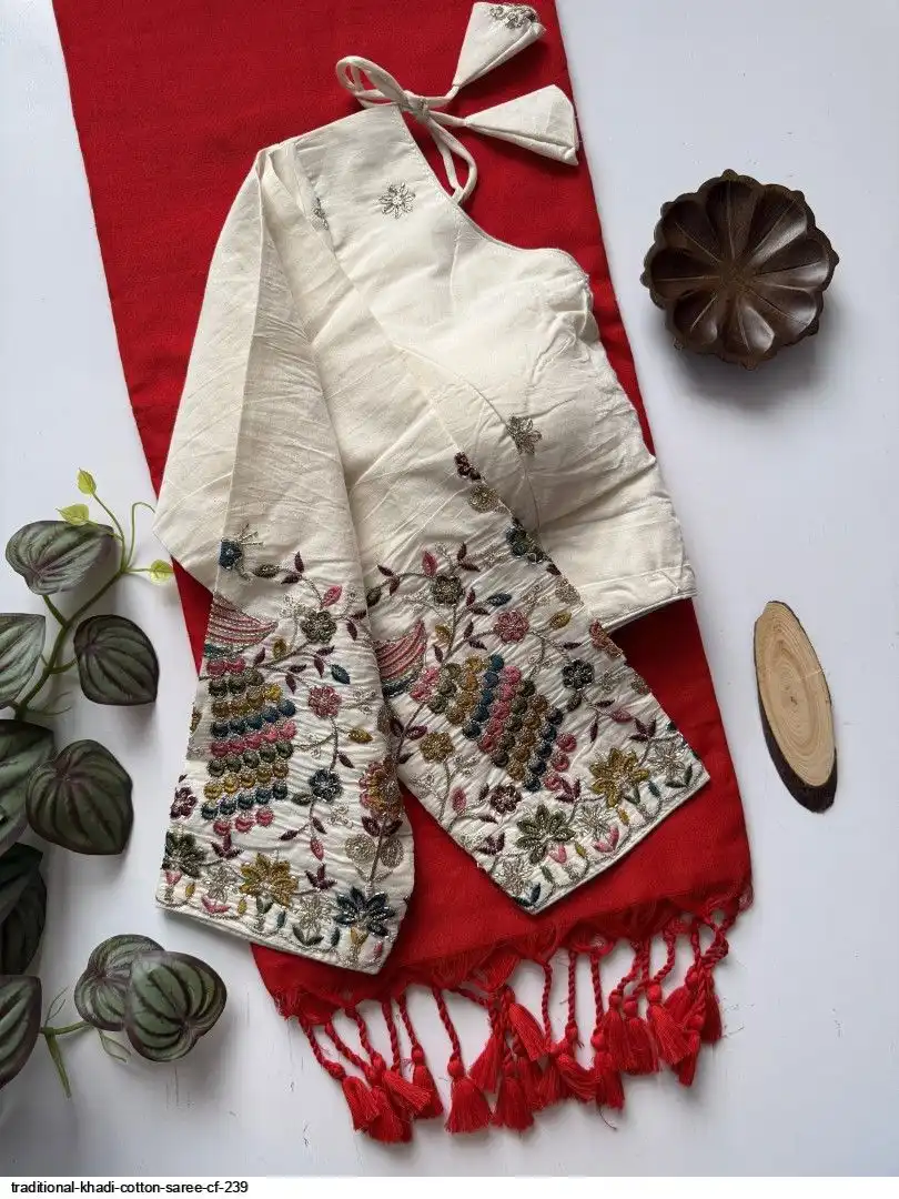 TRADITIONAL KHADI COTTON SAREE CF 239 10