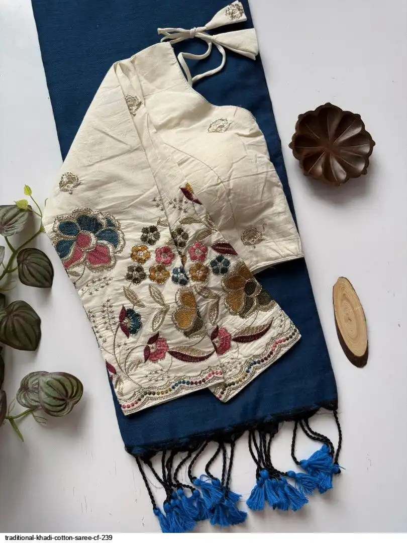 TRADITIONAL KHADI COTTON SAREE CF 239 6