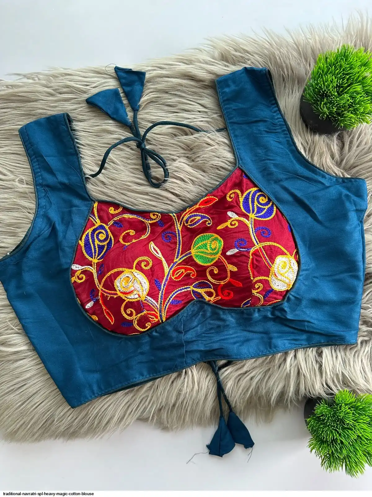 TRADITIONAL NAVRATRI SPL HEAVY MAGIC COTTON BLOUSE 1
