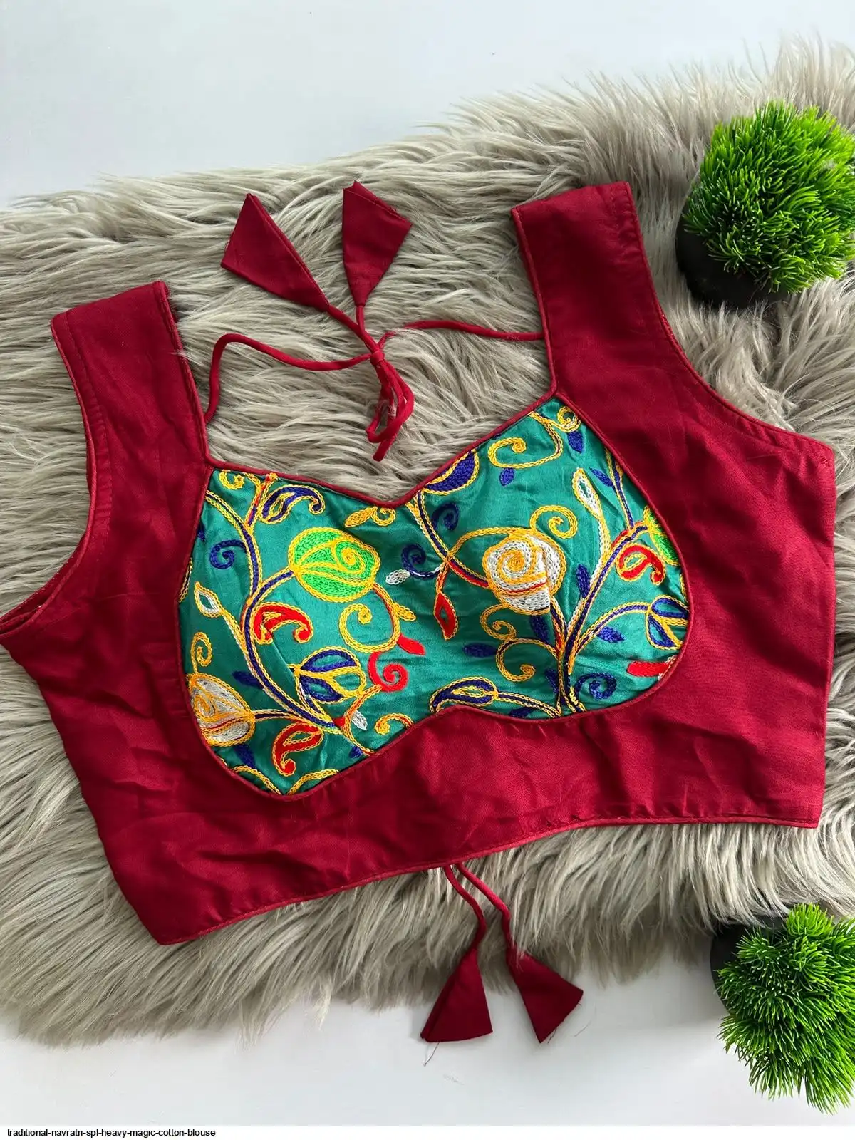 TRADITIONAL NAVRATRI SPL HEAVY MAGIC COTTON BLOUSE 5