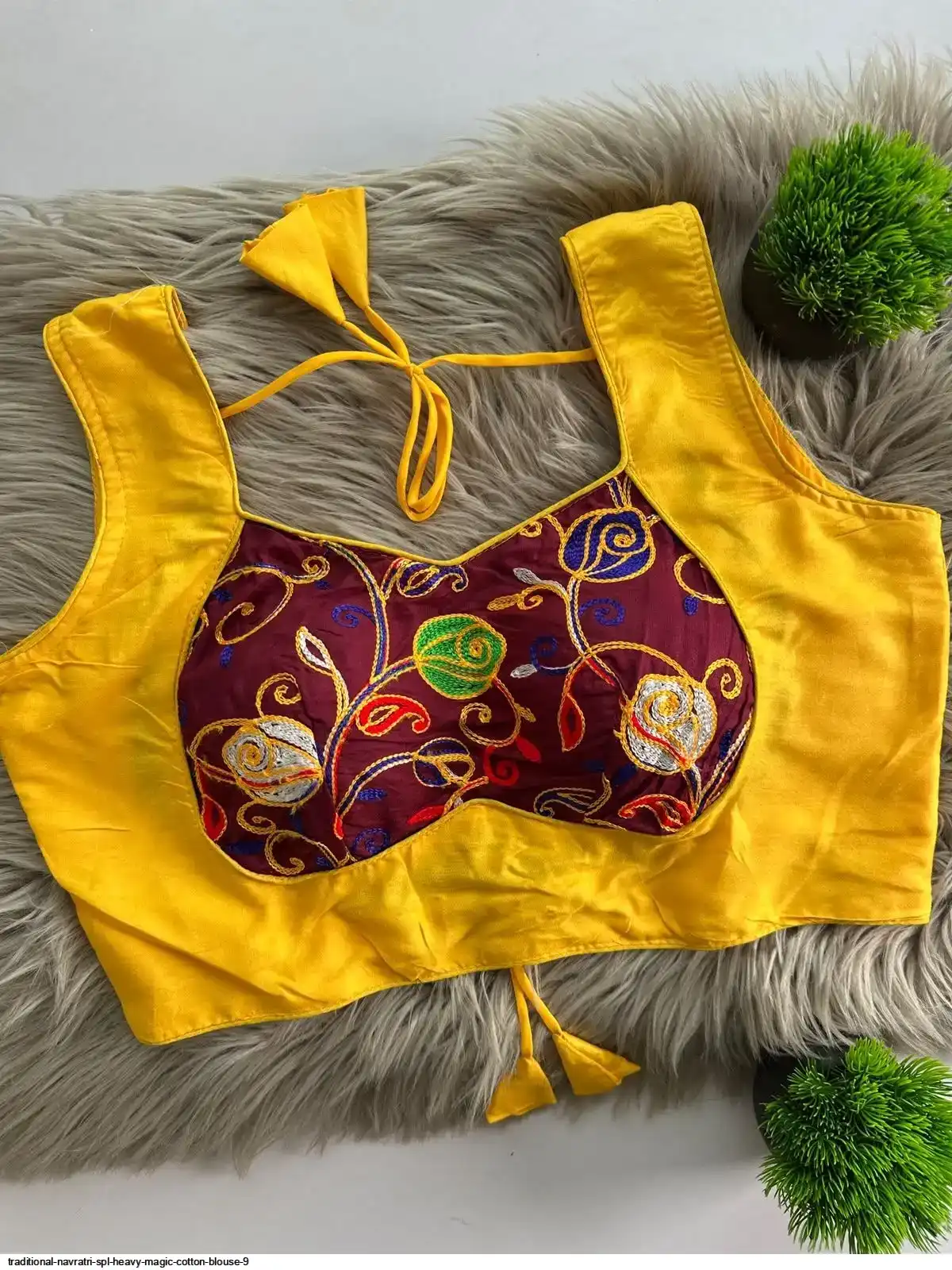 TRADITIONAL NAVRATRI SPL HEAVY MAGIC COTTON BLOUSE 9