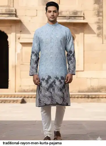 TRADITIONAL RAYON MEN KURTA PAJAMA B