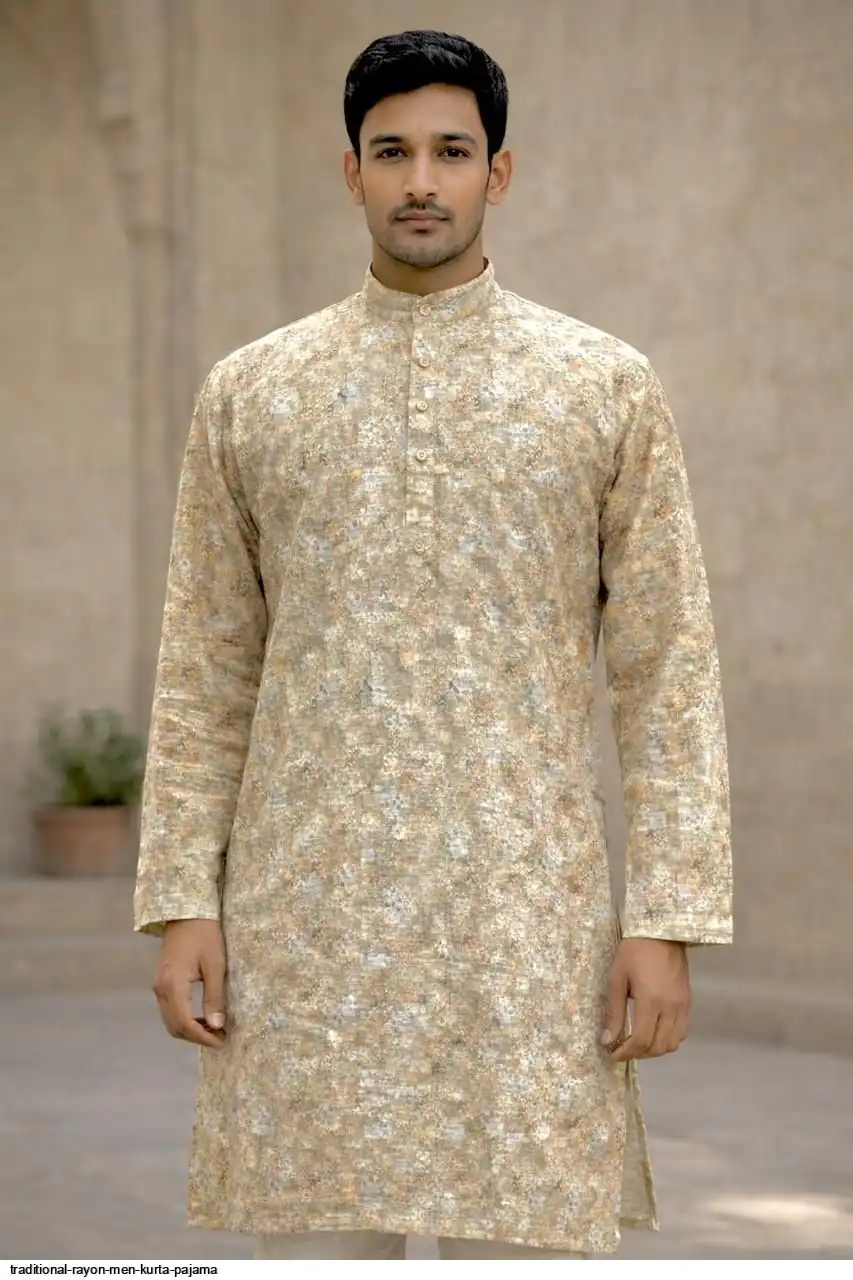 TRADITIONAL RAYON MEN KURTA PAJAMA D