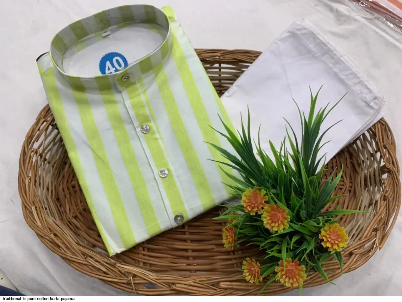 TRADITIONAL TIR PURE COTTON KURTA PAJAMA A