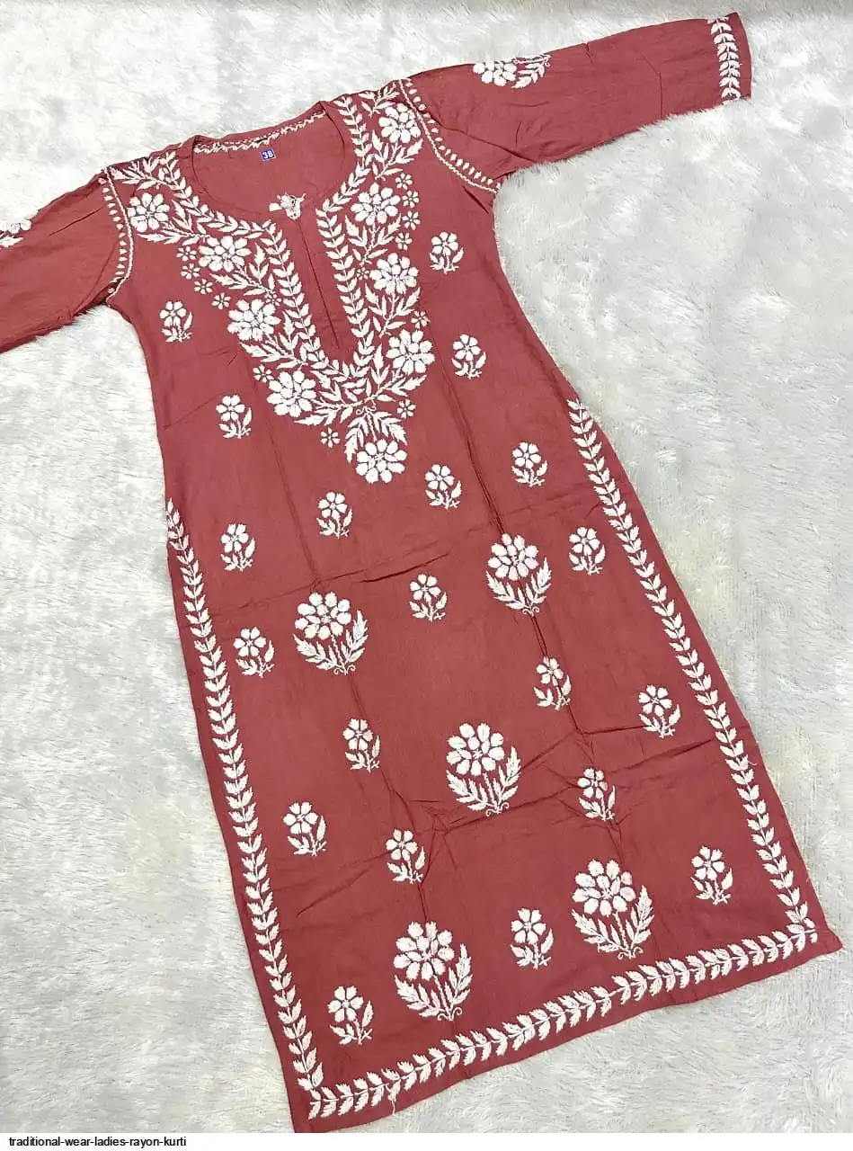 TRADITIONAL WEAR LADIES RAYON KURTI D