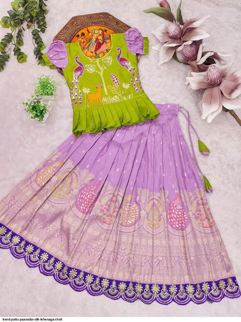 TREND PATTU PAAVADAI SILK LEHENAGA CHOLI B